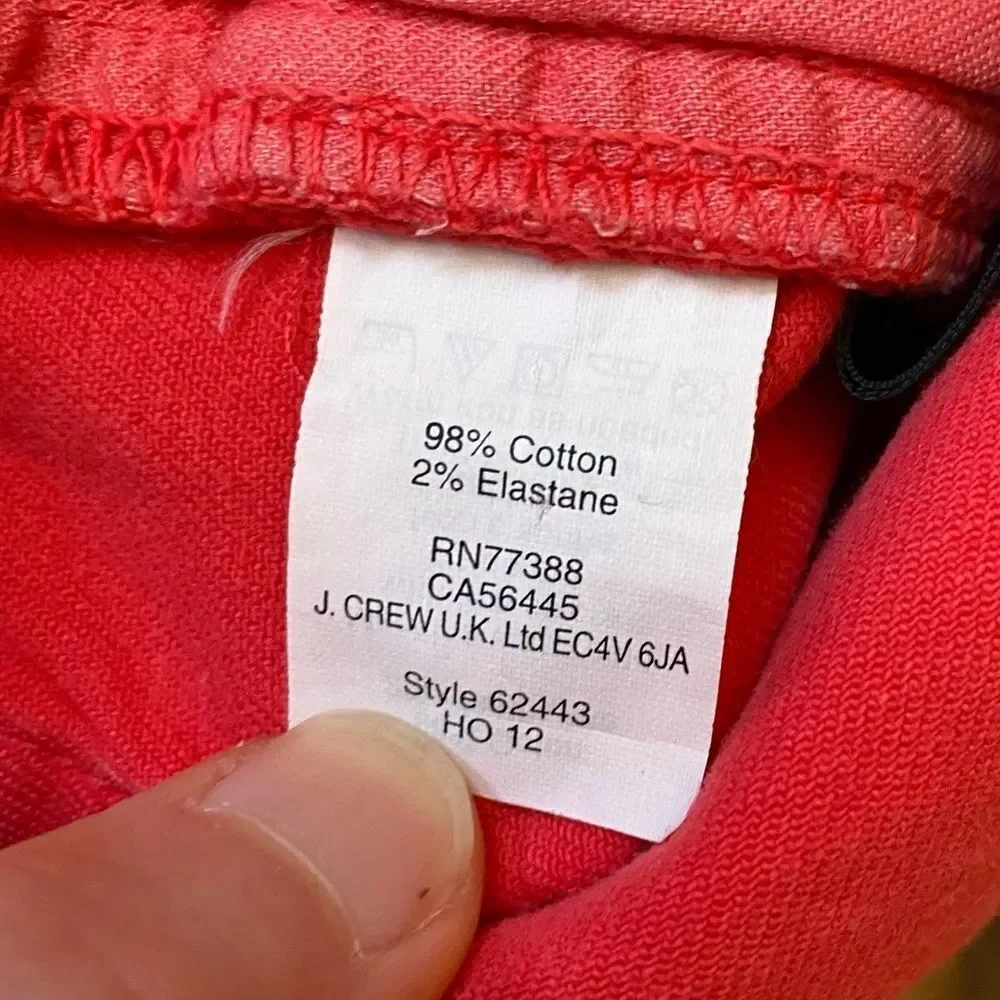 J CREW TOOTHPICK women's pink coral skinny ankle jeans‎